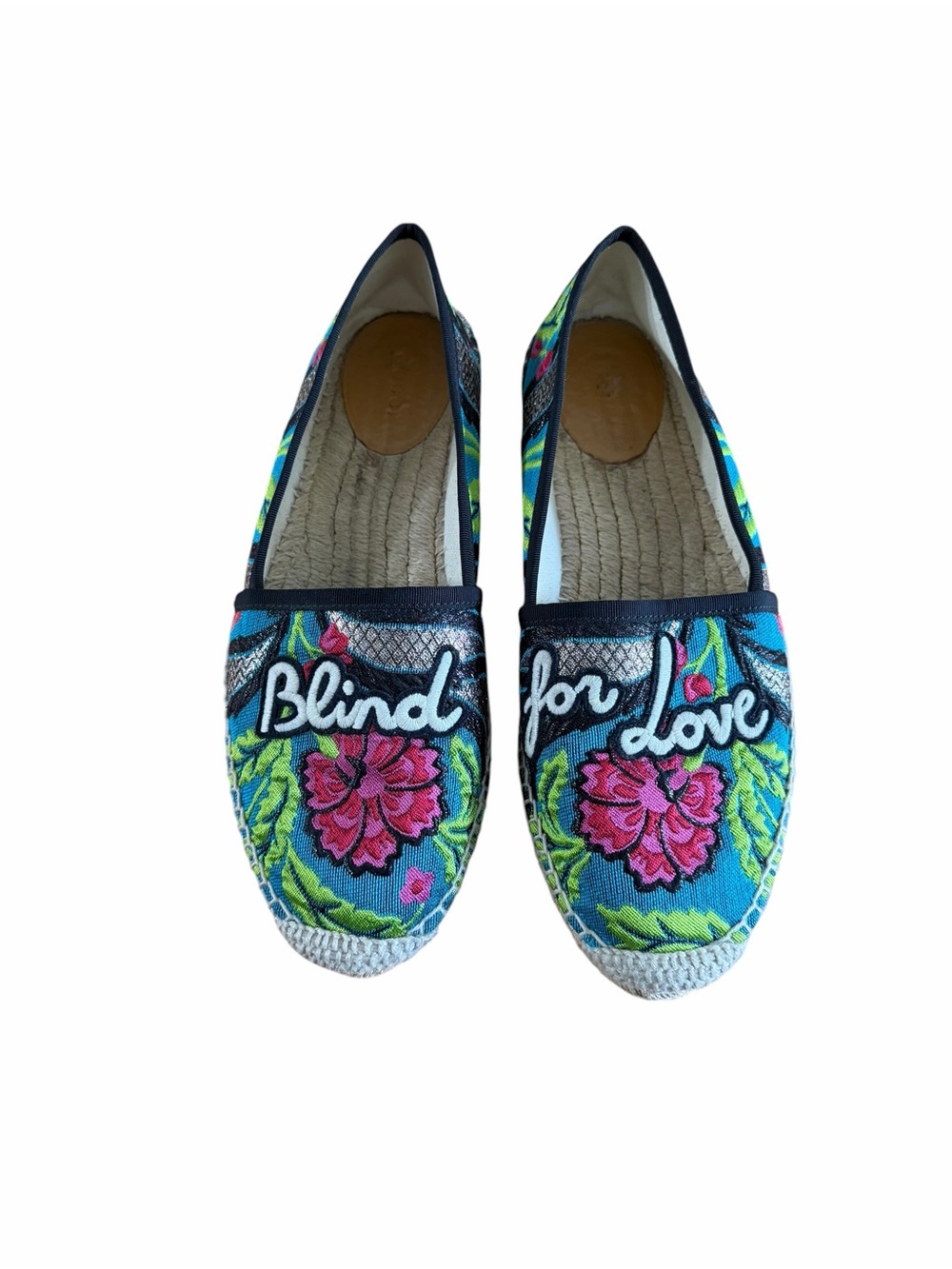 Gucci Shoes Blind For Love Pilar Espadrille Flats Women’s 40 (US 10) - Picture 2 of 8